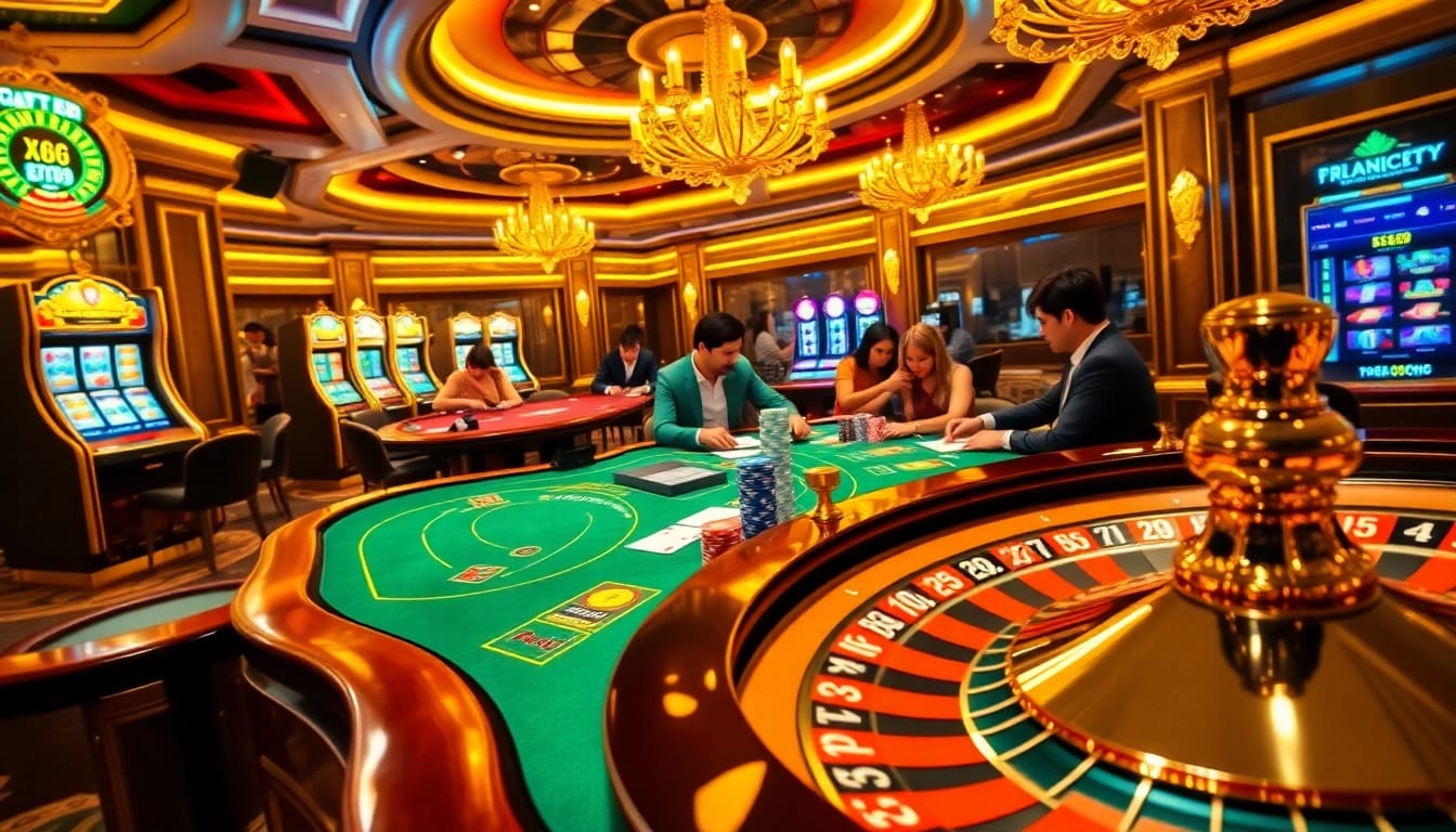 Players engage in a high-stakes poker game at a luxurious casino, encapsulating the thrill of dh88.