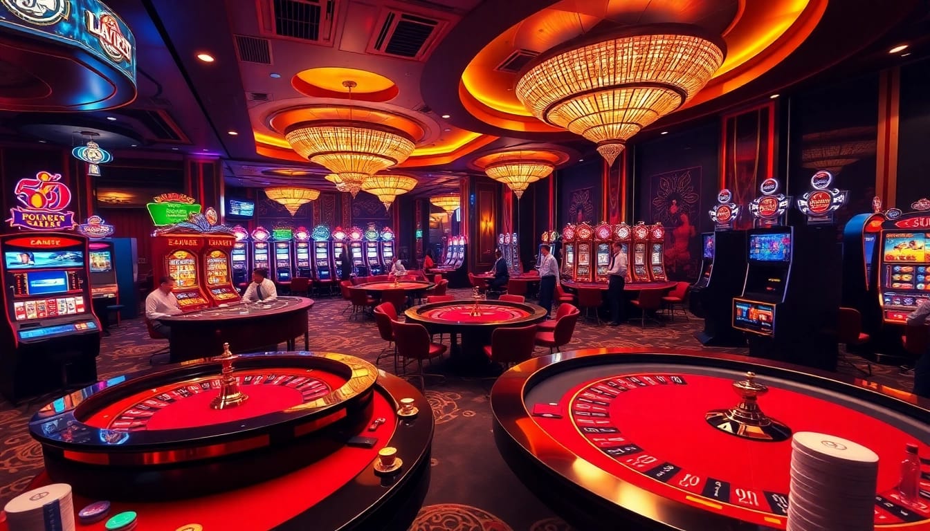 Players enjoying thrilling games at 288kbet.in with vibrant casino tables and slot machines.