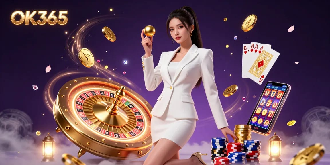 Spin the golden roulette ball on OK365 while winning big at the casino with gems and riches.