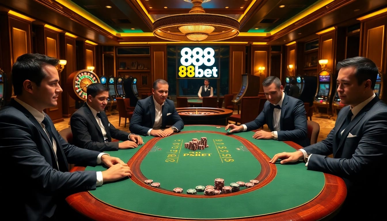 Playing high-stakes poker at 88bet with elegant chips and a stylish casino ambiance.