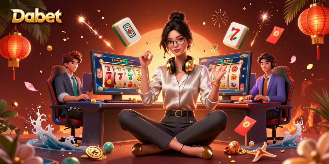 Dabet energizes players with vibrant slot reels and engaging casino visuals in an exciting gaming setup.