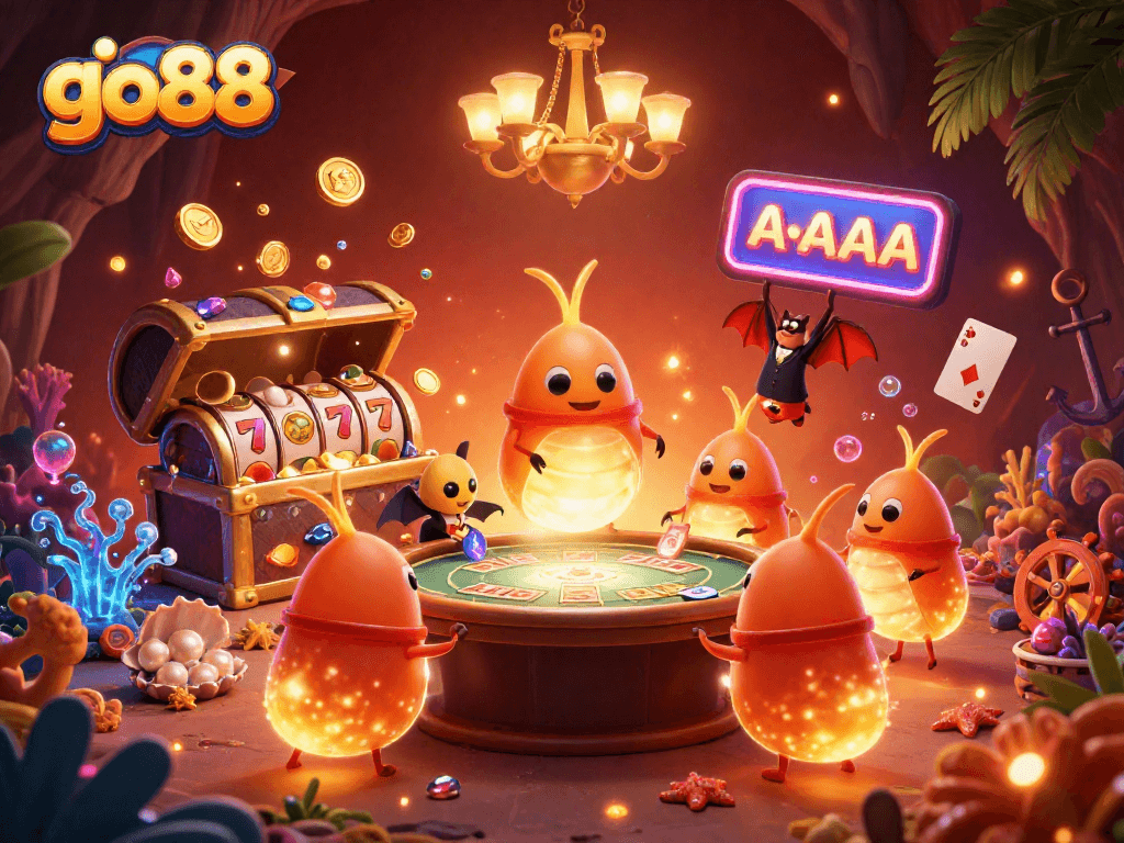 Experience thrilling gameplay at go88 with vibrant casino glowworms illuminating the scene.