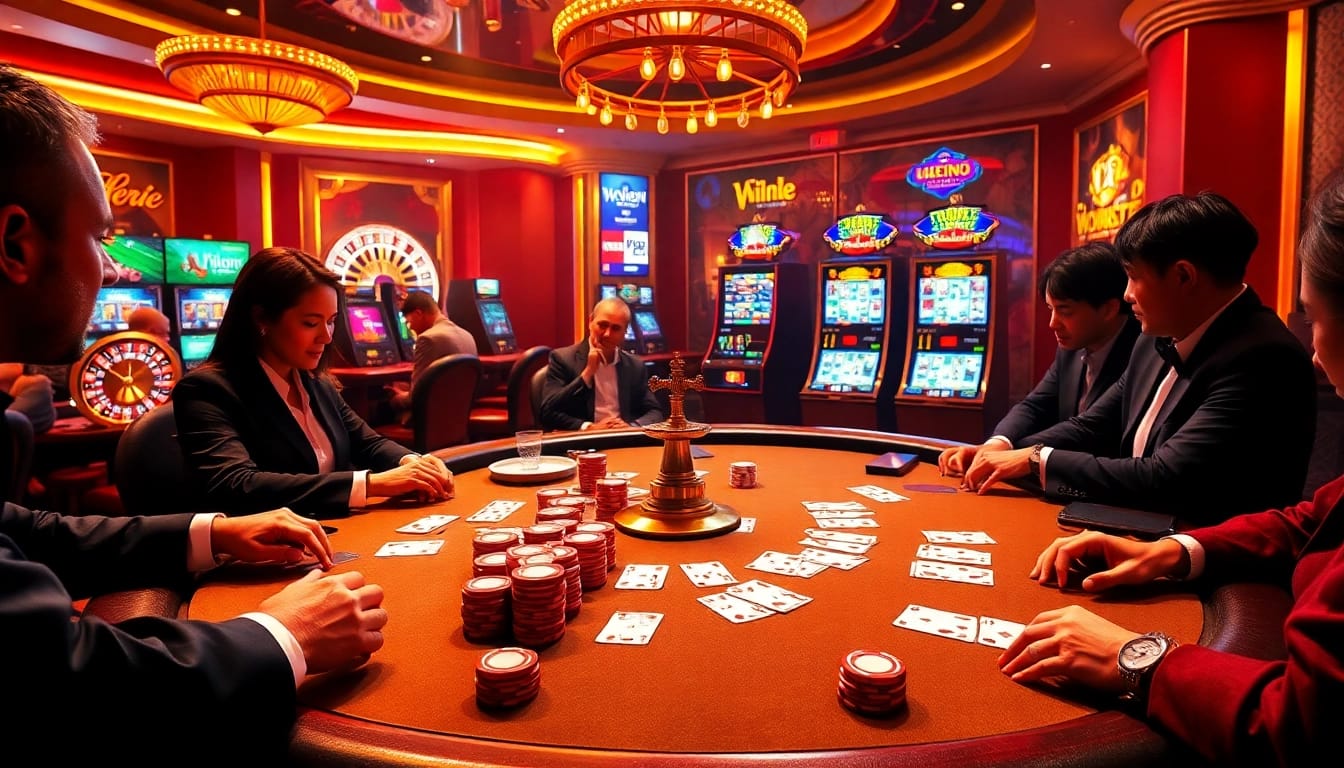 Experience the excitement of high-stakes gambling at https://vu88.tech/ with vibrant poker games and roulette action.