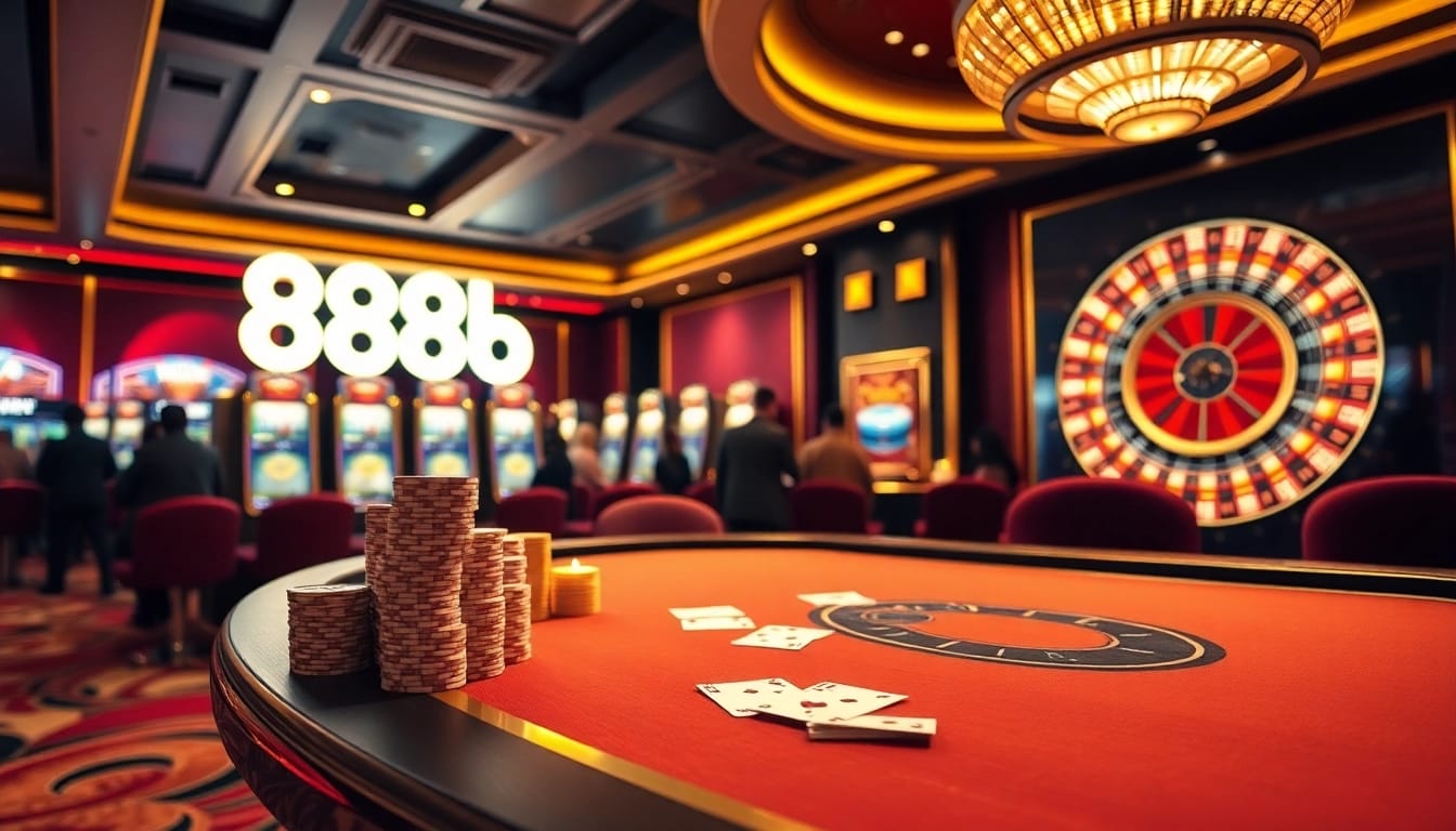 Experience the excitement of 888b with luxurious casino tables and dynamic gameplay.