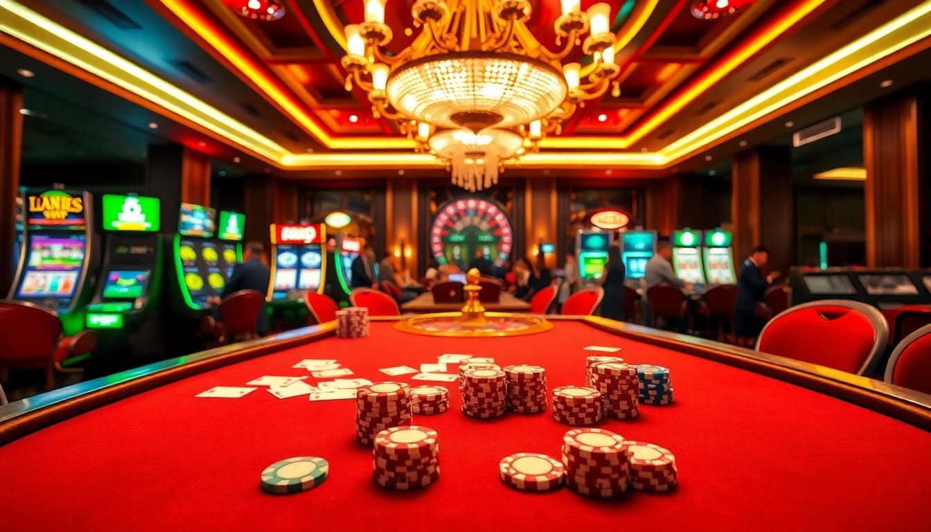 Experience thrill and excitement at https://789p.gives/ with vibrant casino visuals showcasing poker chips and colorful slot machines.