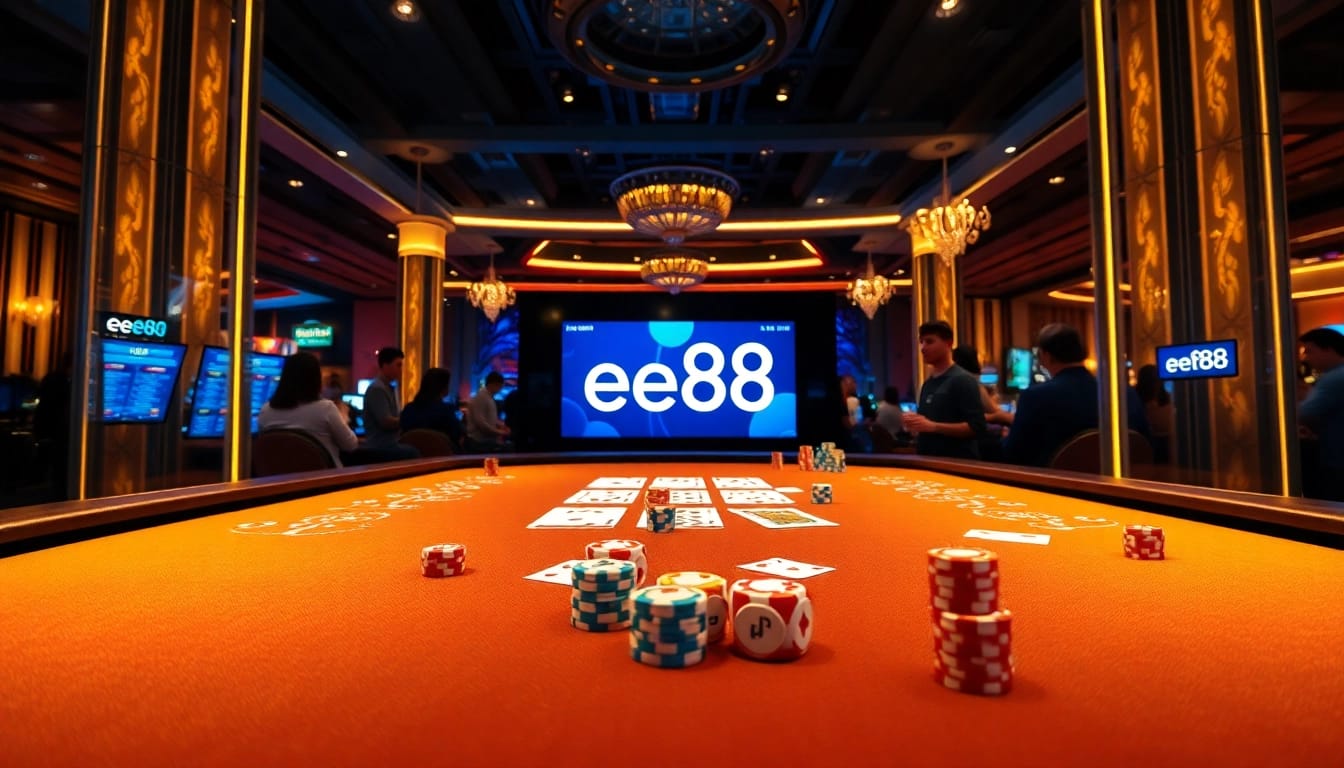 Experience the thrill of gambling with the ee88 app in a vibrant casino atmosphere.