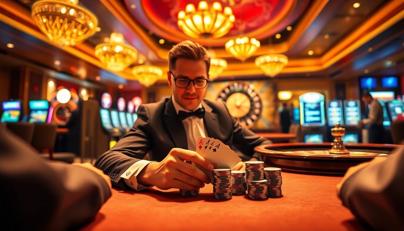 Engage with thrilling games at loto188.gb.net, a vibrant casino experience featuring poker chips and roulette.