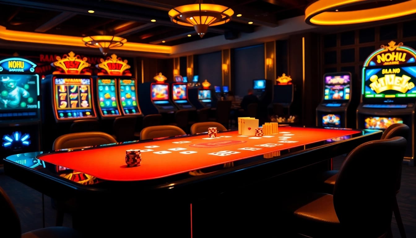 Engage with thrilling online gaming at NOHU's vibrant casino table.