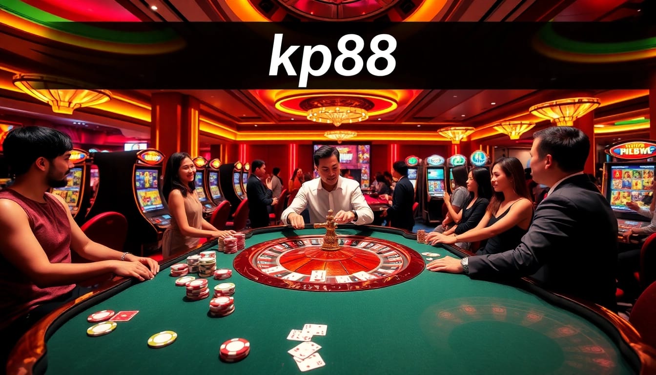 Experience the thrill of kp88 at a luxurious casino table with vibrant action and excitement.
