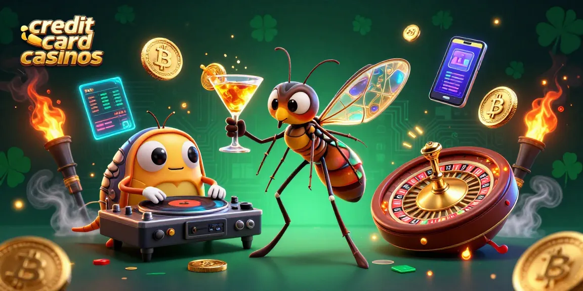 Engage with credit card casinos through a lively 3D illustration featuring vibrant characters and rich gaming elements.