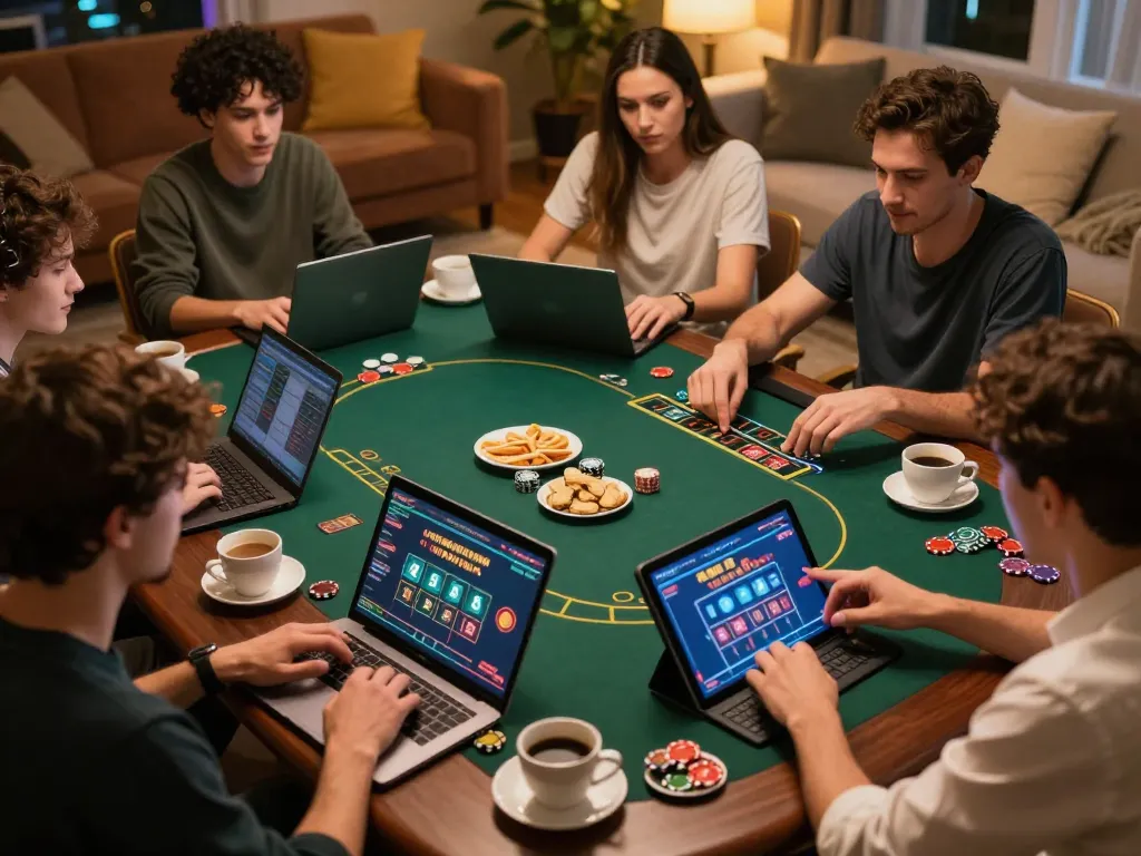 Players enjoying live dealer games on fly88, showcasing engaging online casino experience with strategic gameplay.