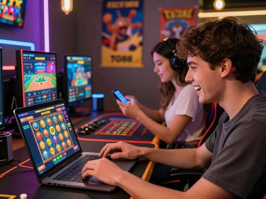 Dynamic online gaming experience with TG88 platform users excitedly engaging in various games and sports betting.
