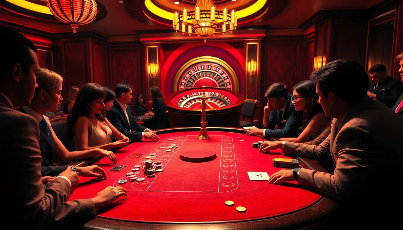 The hidden wiki scene showcases an exciting poker game at a luxurious casino table with vibrant action.