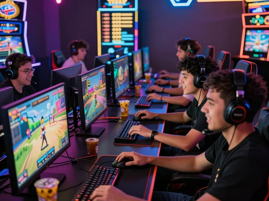xx 88 online gaming scene with diverse players engaged in vibrant games and competition.