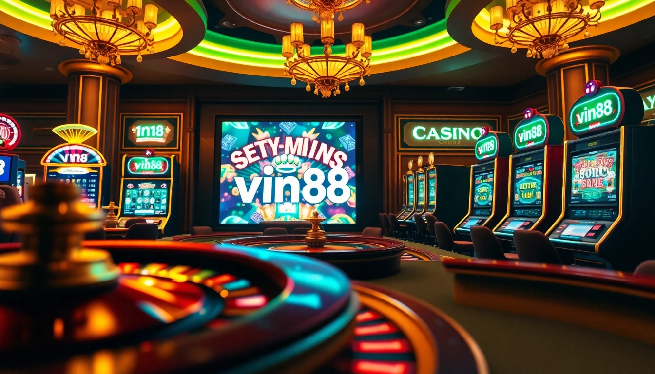 Experience thrilling online gambling with vin88's vibrant and luxurious casino atmosphere.