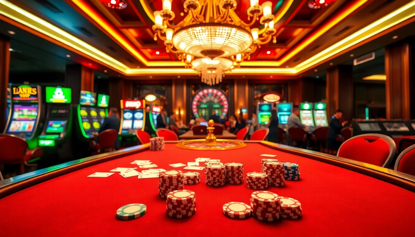 Experience thrill and excitement at https://789p.gives/ with vibrant casino visuals showcasing poker chips and colorful slot machines.