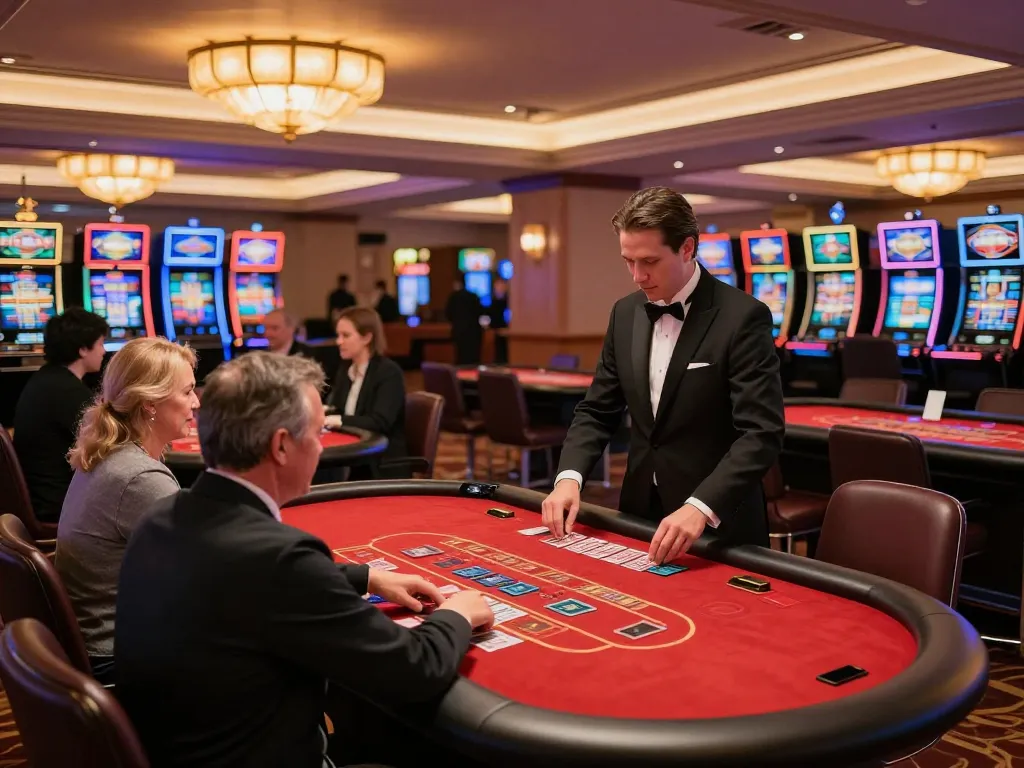 Players enjoying thrilling blackjack games at Onbet casino, dynamic wagering moments captured in vibrant atmosphere.
