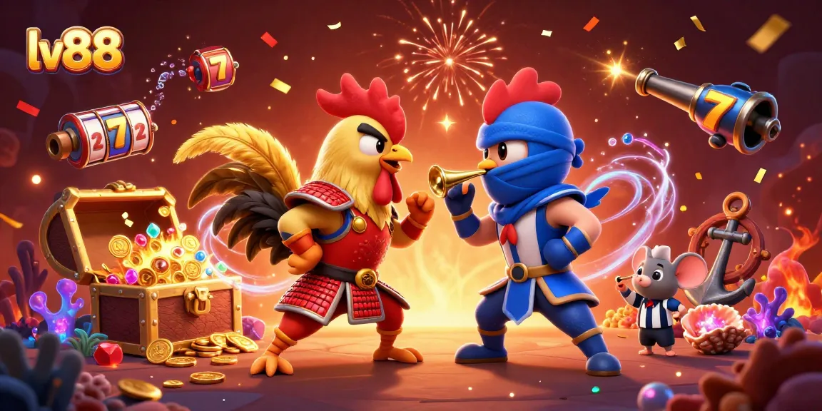 Engage with the thrilling lv88 experience featuring dynamic casino elements and fighting roosters.