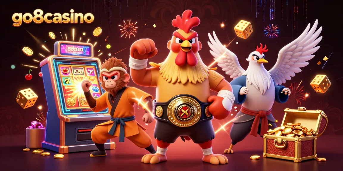 Engage with go8casino's vibrant game scene, featuring immersive 3D characters and dynamic casino elements.