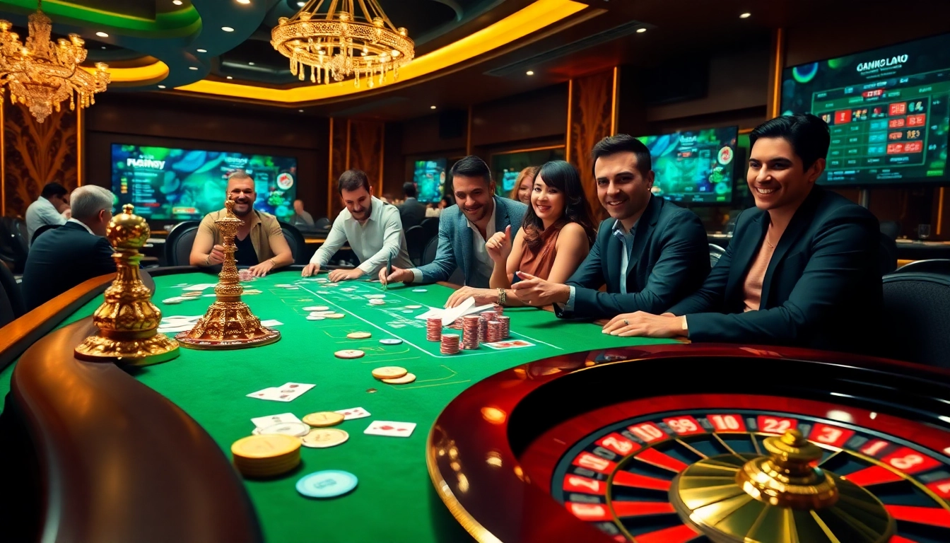 Experience the thrill of high stakes at KK55's luxurious casino, featuring poker chips and a roulette wheel.