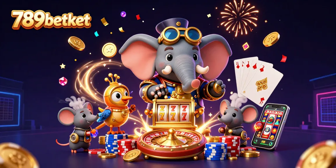 A vibrant scene showcasing the magic of 789betket with steampunk characters thriving in a rich casino atmosphere.