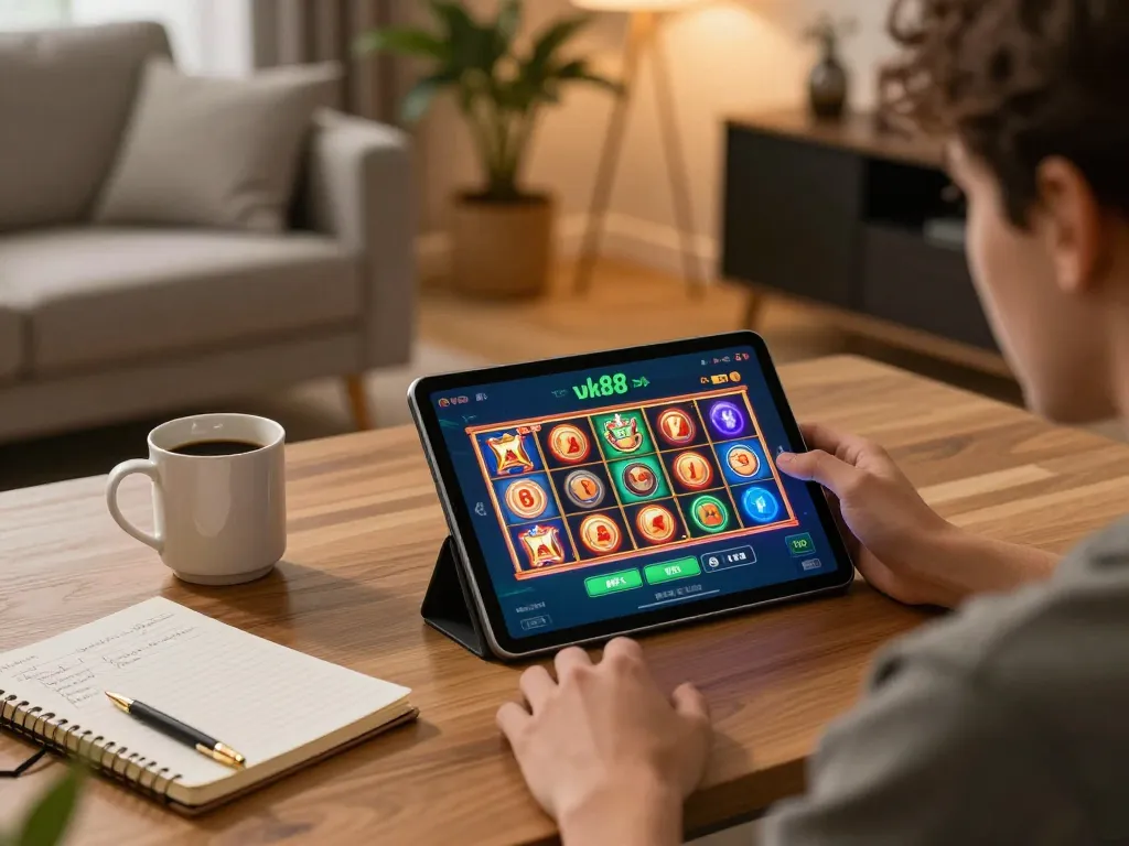 Player engaging with the vk88 casino app for an immersive online gaming experience.