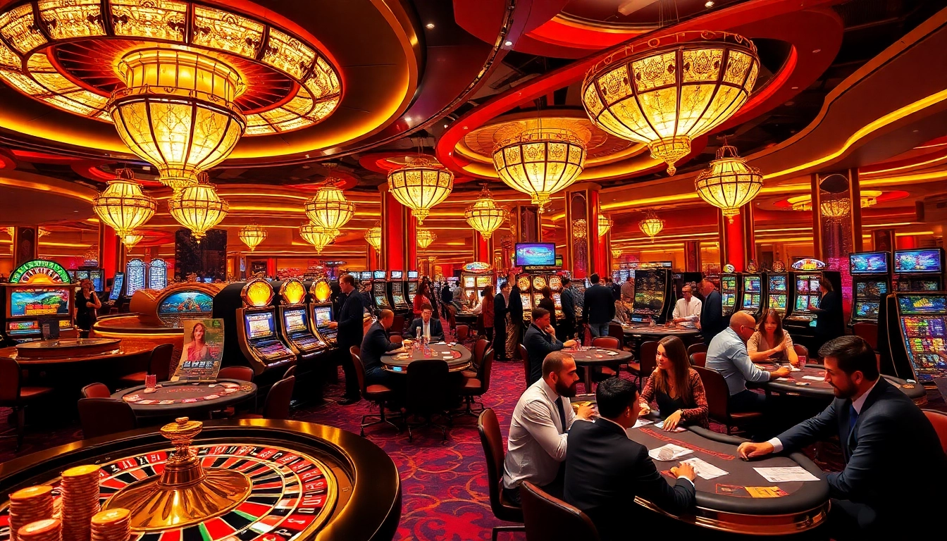 Mint88 players engaging at poker tables with vibrant casino elements and excitement.