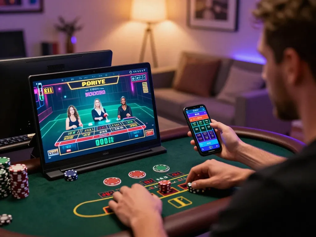 Engaging online gambling moment with Hoiquantv focused on live dealer blackjack strategy at home