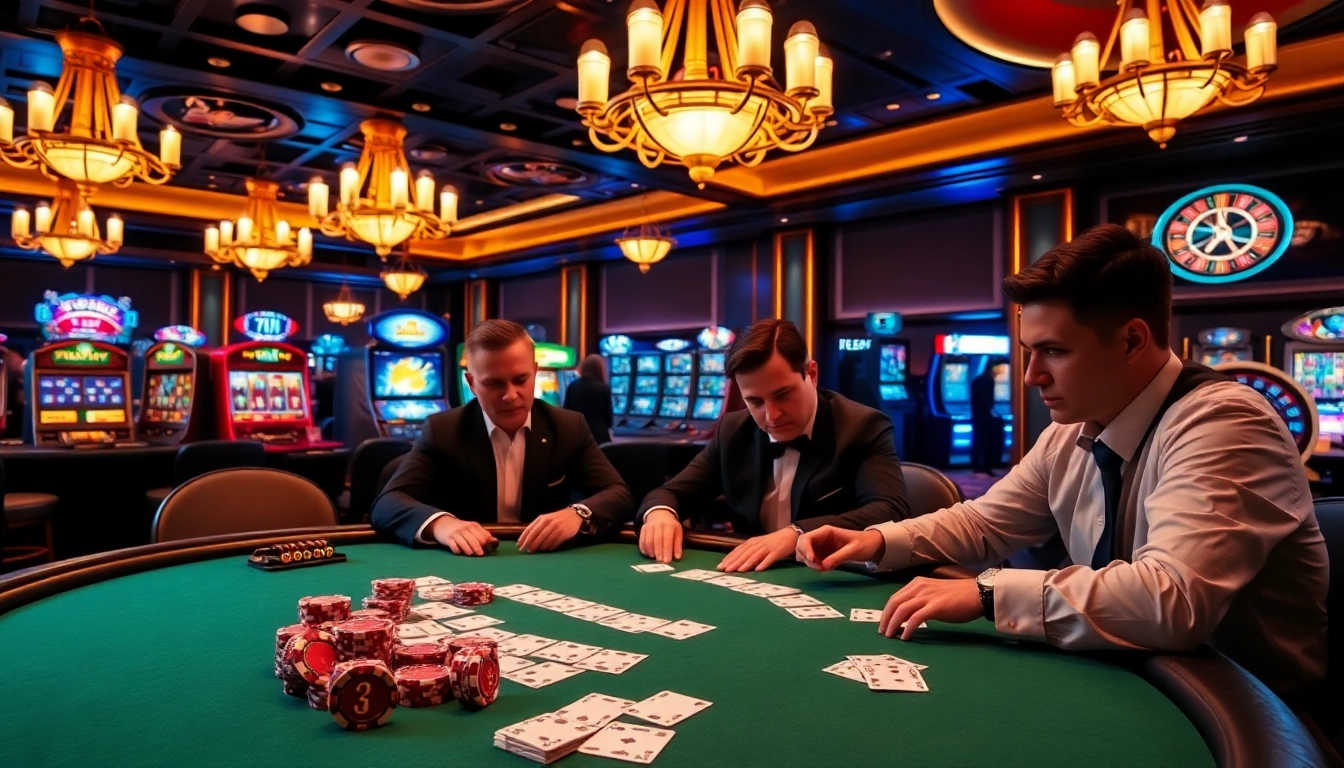 Experience high-stakes poker action at 789win with vibrant chips and cards displayed on a casino table.