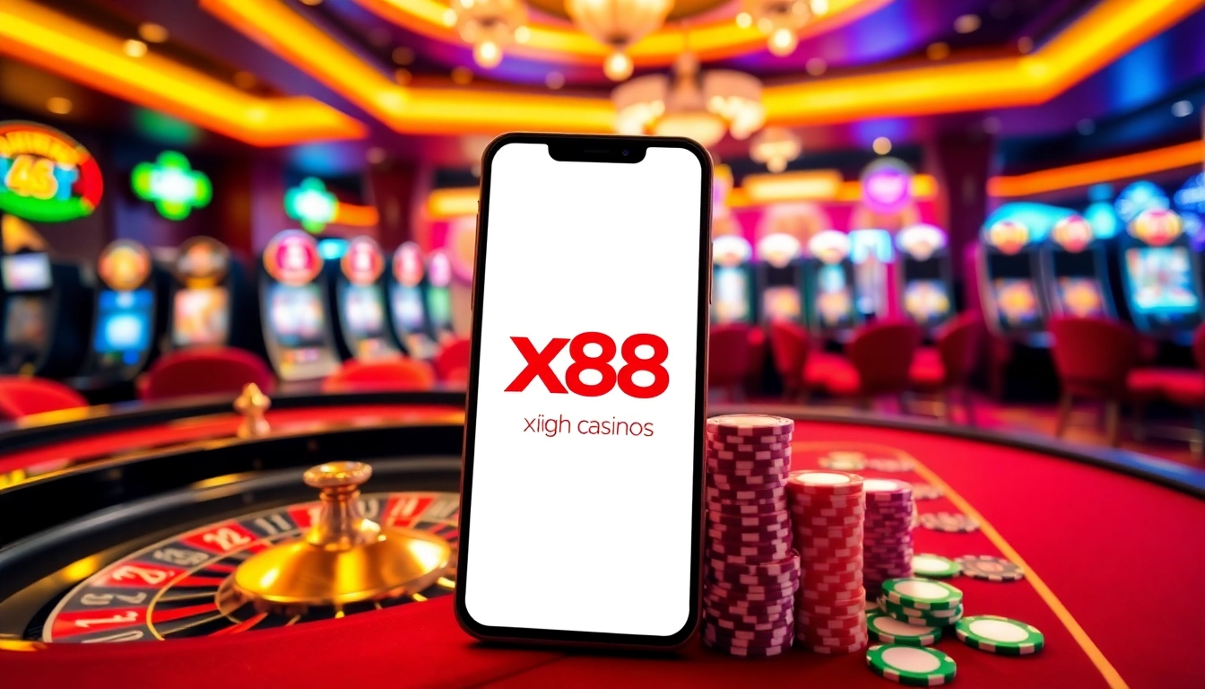 Experience the thrill of x88 com's online casino with vibrant gaming visuals and a sleek interface.