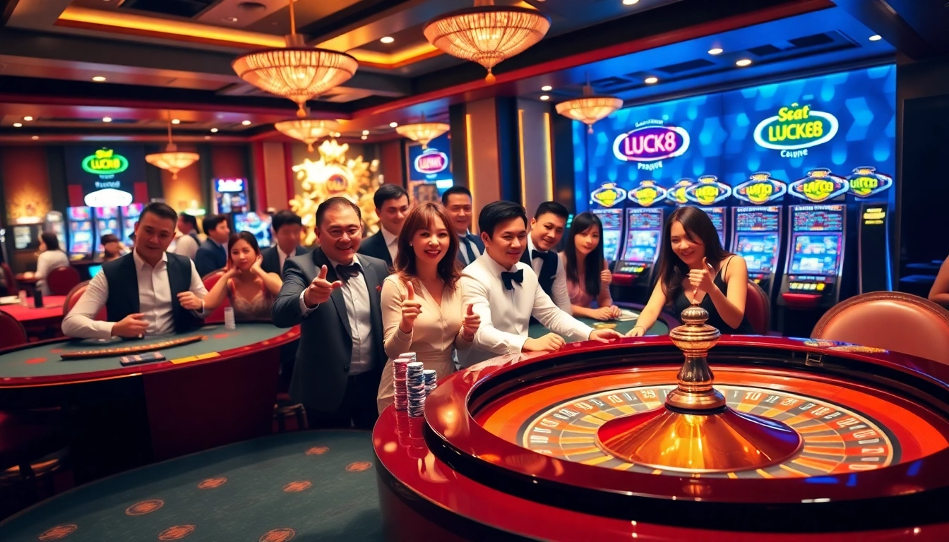 Engage in thrilling games at nhà cái LUCK8, showcasing roulette, poker, and slot machines.