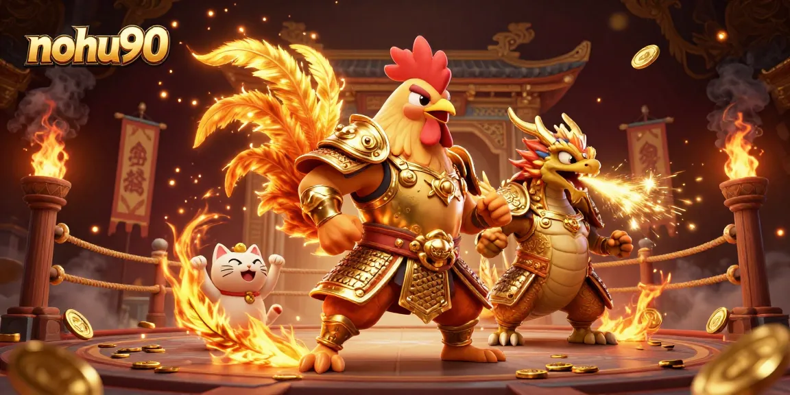 Nohu90 players enjoying thrilling online slots and games in a vibrant 3D illustration