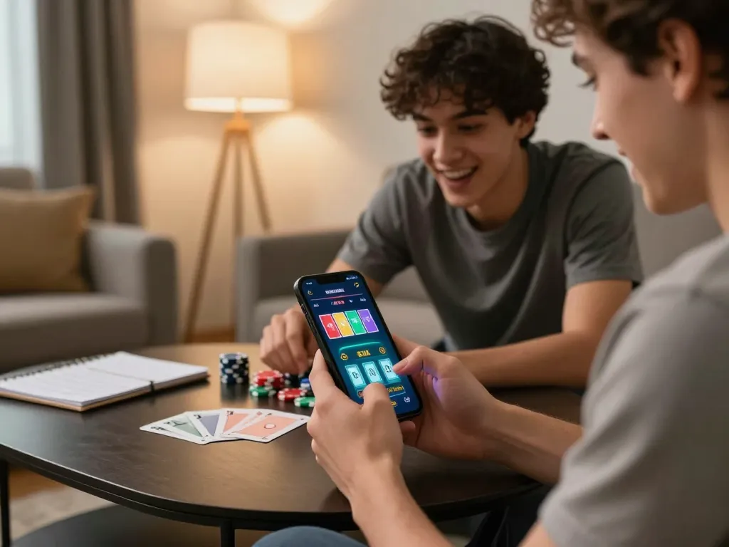 Engaging with 79KING mobile casino app, placing bets on a poker game.