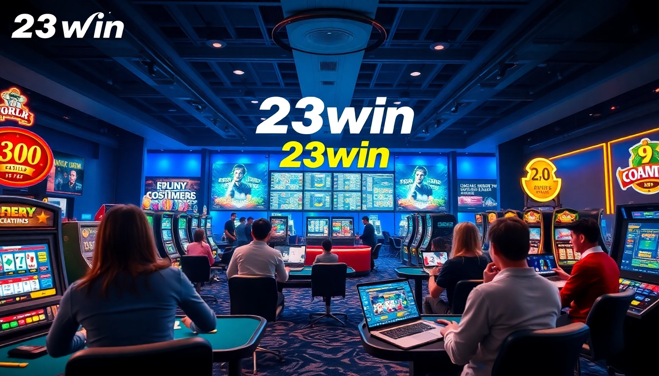 23win online gaming platform showcasing vibrant casino atmosphere and diverse games.