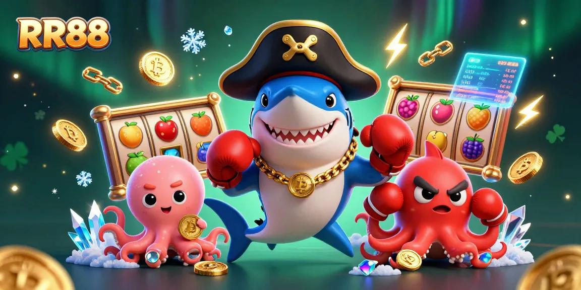 Experience thrilling jackpots and vibrant games with RR88's dynamic casino illustration.