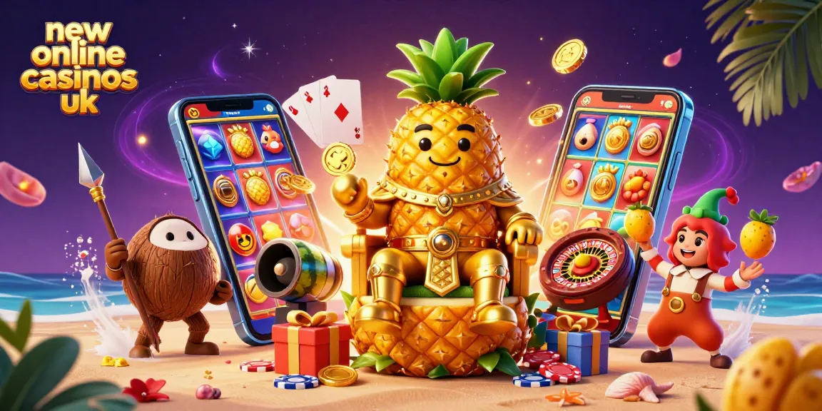 Experience thrilling action at new online casinos UK, featuring vibrant casino characters and games.