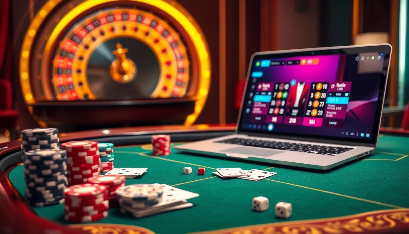 Players engaging at a poker table with chips and cards at trang chủ 33win casino.