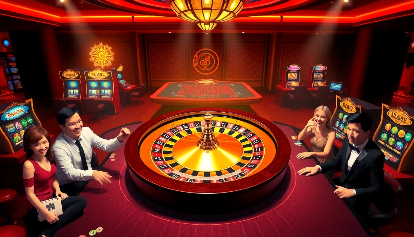 Engaged players enjoying the luxury of nhà cái uu88 at a high-stakes roulette table.