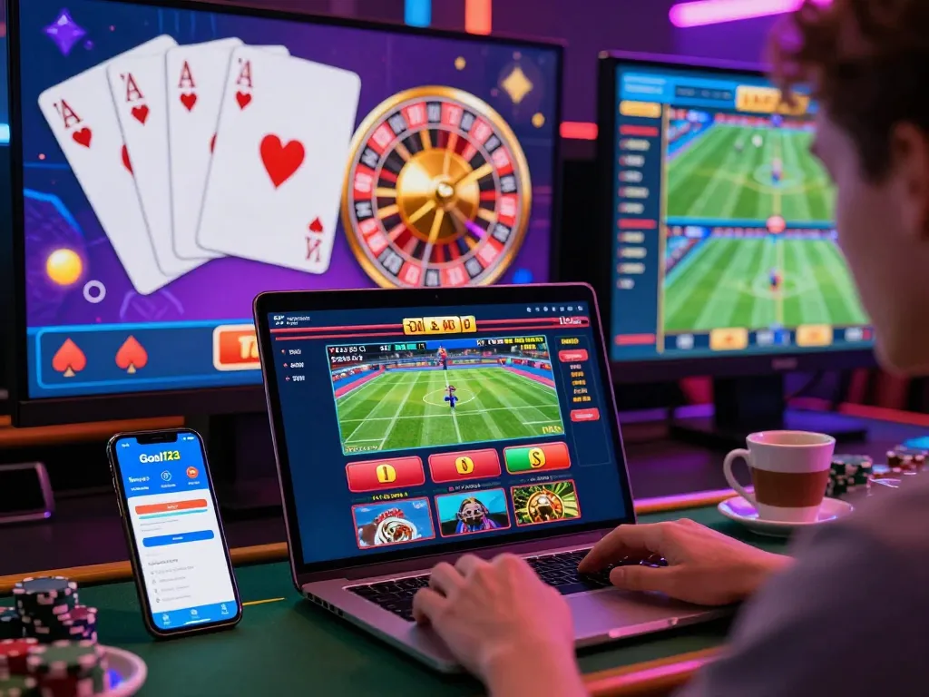 Goal123 online betting experience with vibrant games and sports visuals