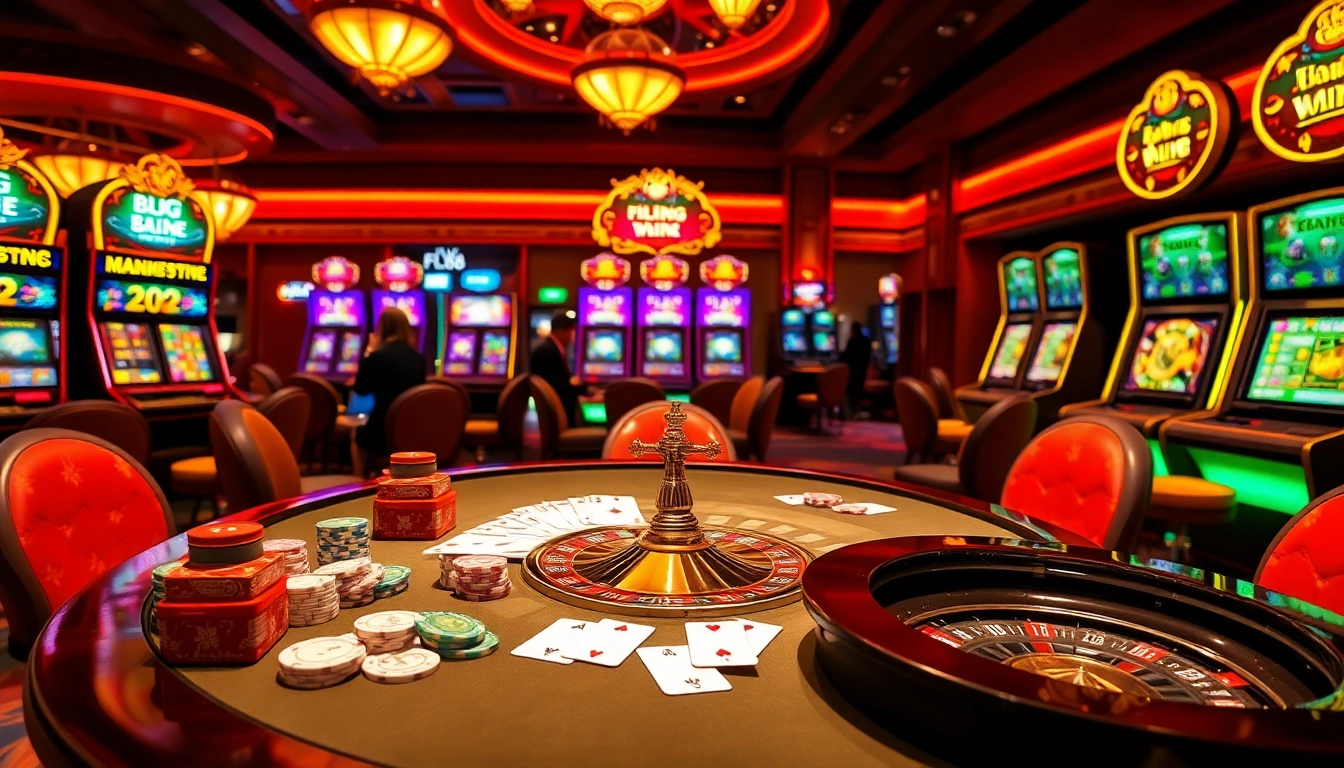 FLY88 - Casino action with poker chips and roulette, showcasing excitement and strategy.