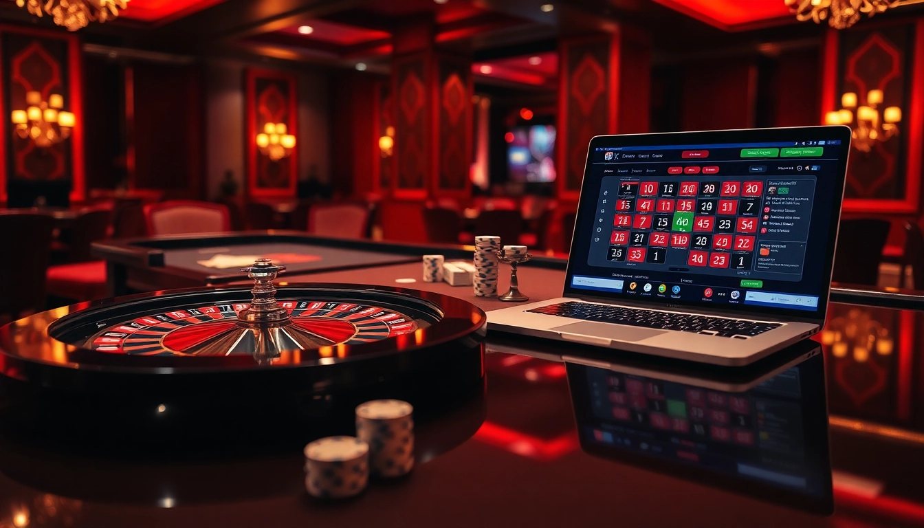 Experience the thrill of gaming at XX88 com with vibrant casino tables and poker chips.