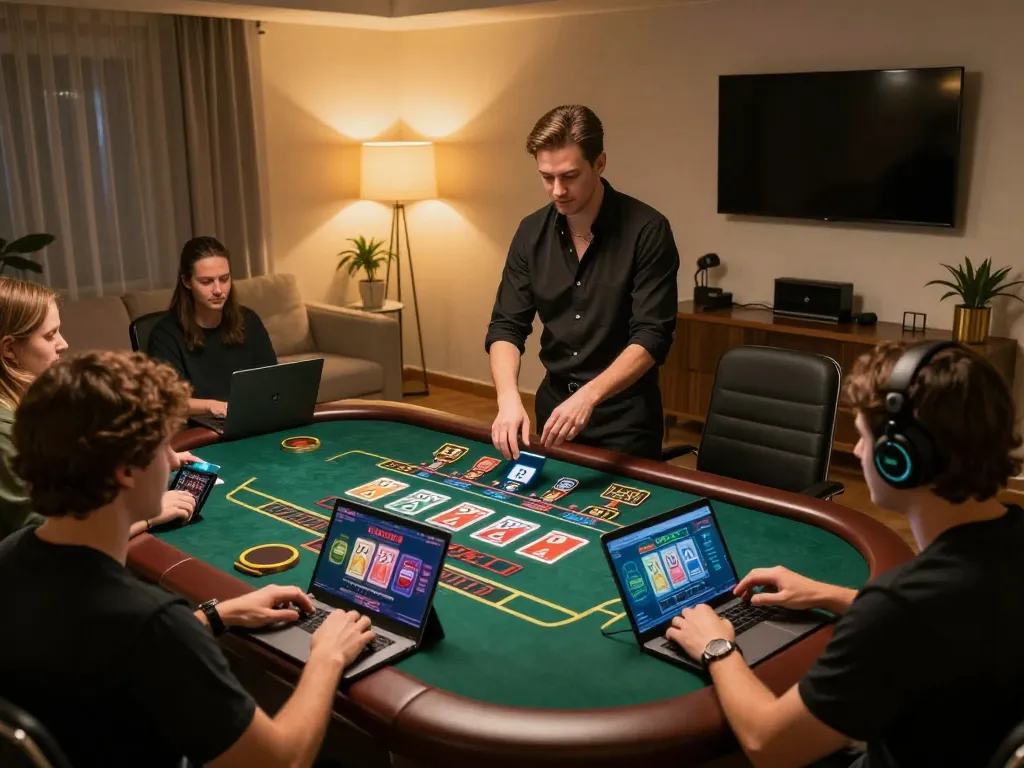 Players engaging in an online casino game at 98win, showcasing dynamic interactions and immersive gameplay.