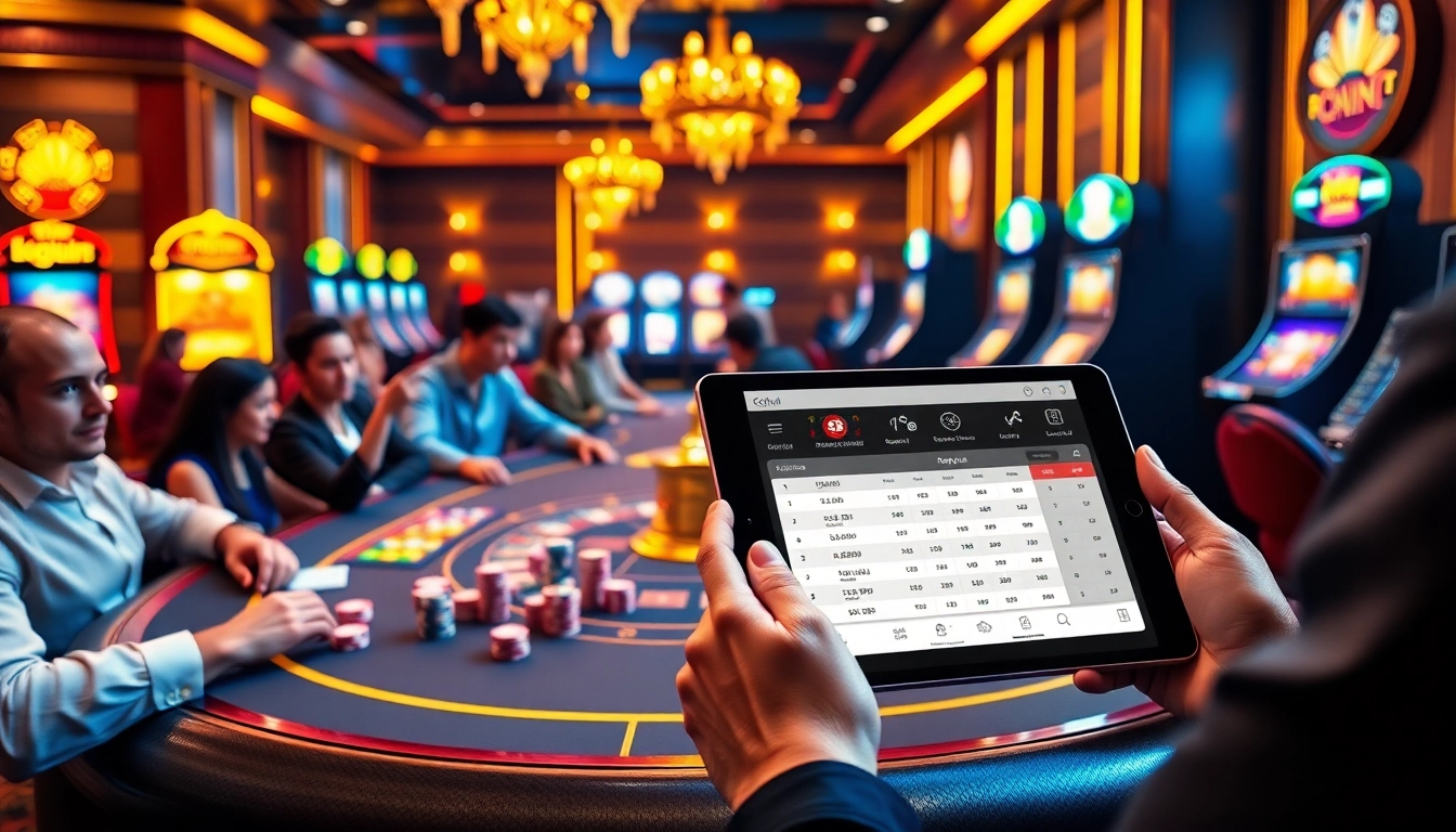 Engage in thrilling gameplay at Okfun with vibrant casino tables and exciting online betting options.