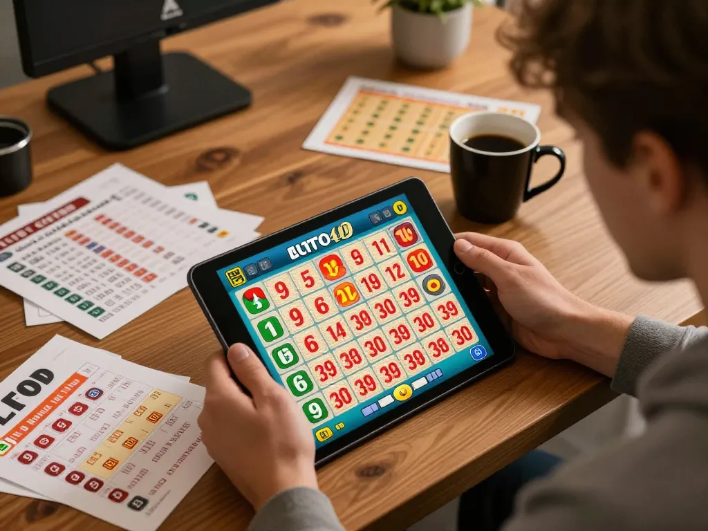 Check 9 Lotto 4D prize results online with a tablet while enjoying a cozy atmosphere.