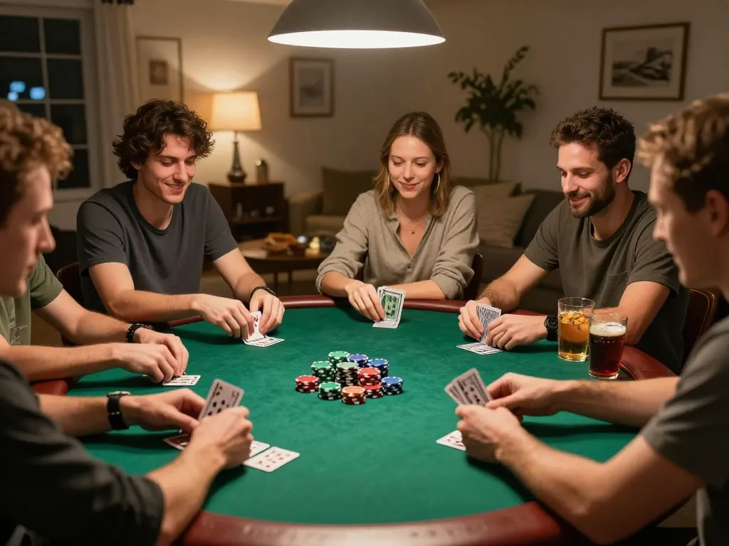 Players enjoy an exciting game of poker at home while using dash88 for seamless online connectivity.