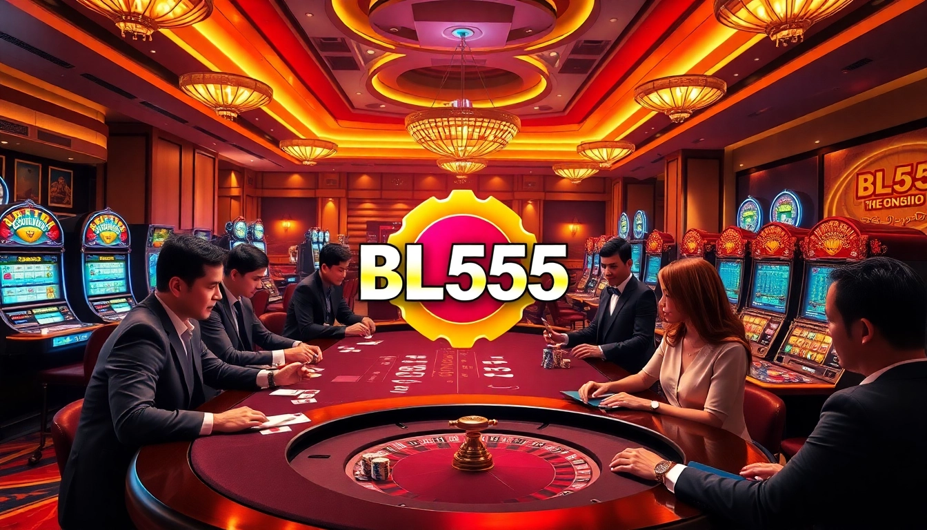 Experience the thrill of online gaming with BL555 at a luxurious casino interface.