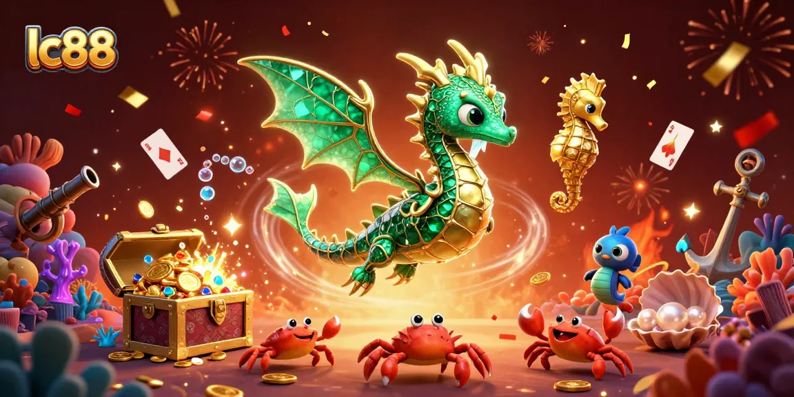 Engage in exciting gaming strategies at lc88 surrounded by a vibrant underwater treasure scene.