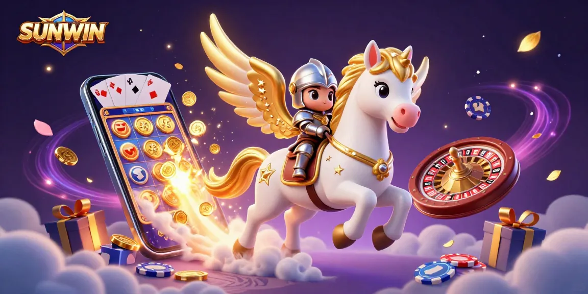 SUNWIN captivates players with vibrant gaming adventures amidst a celestial scene filled with delightful symbols.