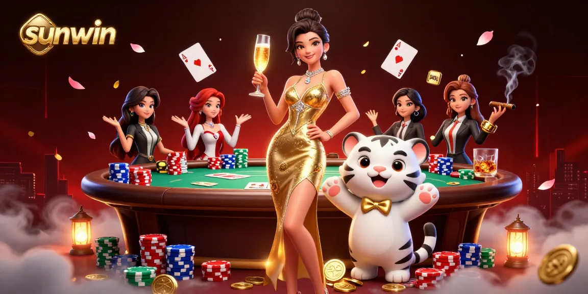 Join the excitement of sunwin by winning at a vibrant 3D casino scene with poker elements and luxury