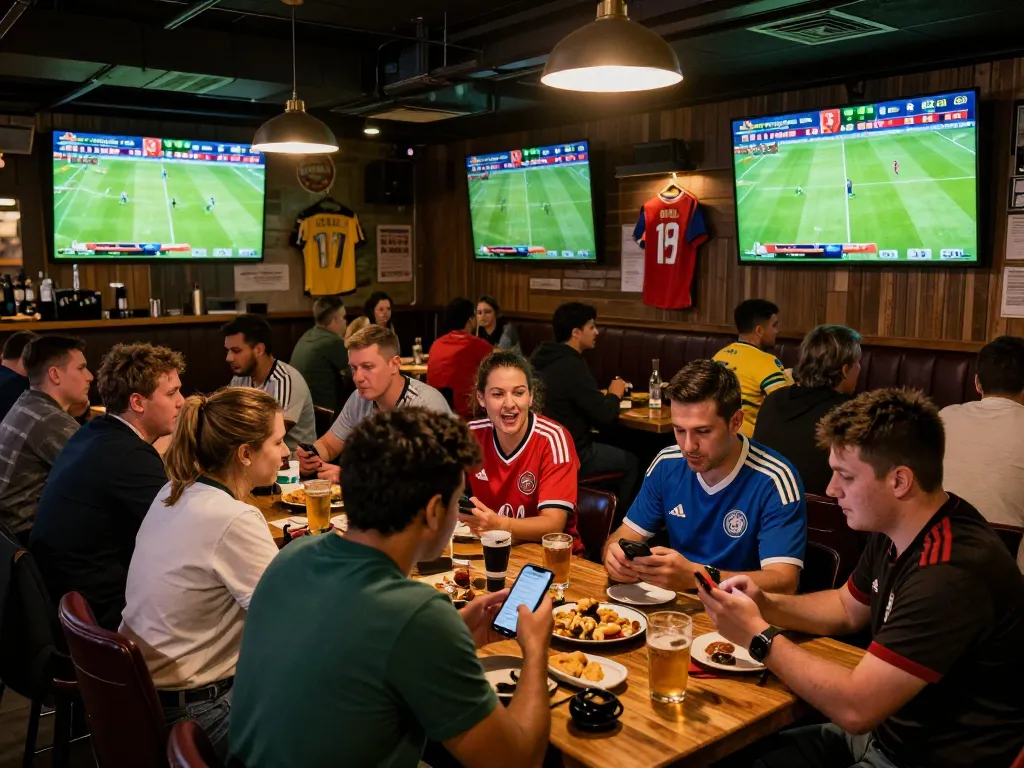 Check live scores and place bets on ผลบอลวันนี้ in an exciting sports bar atmosphere